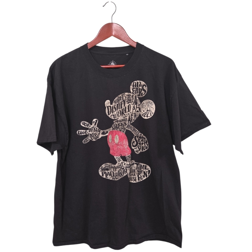 Disney Parks Black Mickey Mouse Graphic T-Shirt Mens‎ Large Vacation Cruise